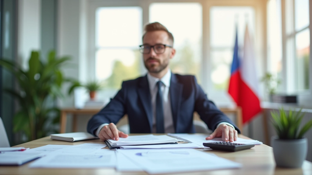 Pracovní prostředí s dokumenty a kalkulačkou